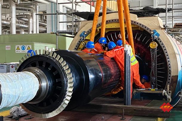 國家能源集團安徽公司馬鞍山電廠發電機抽轉子一次成功