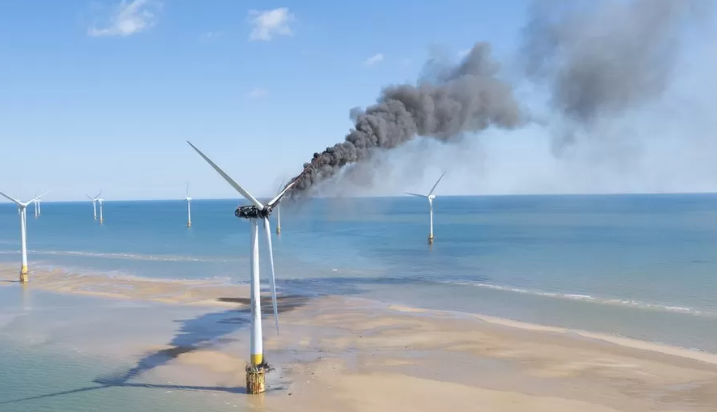 風(fēng)機起火!這座海上風(fēng)電場暫停運營