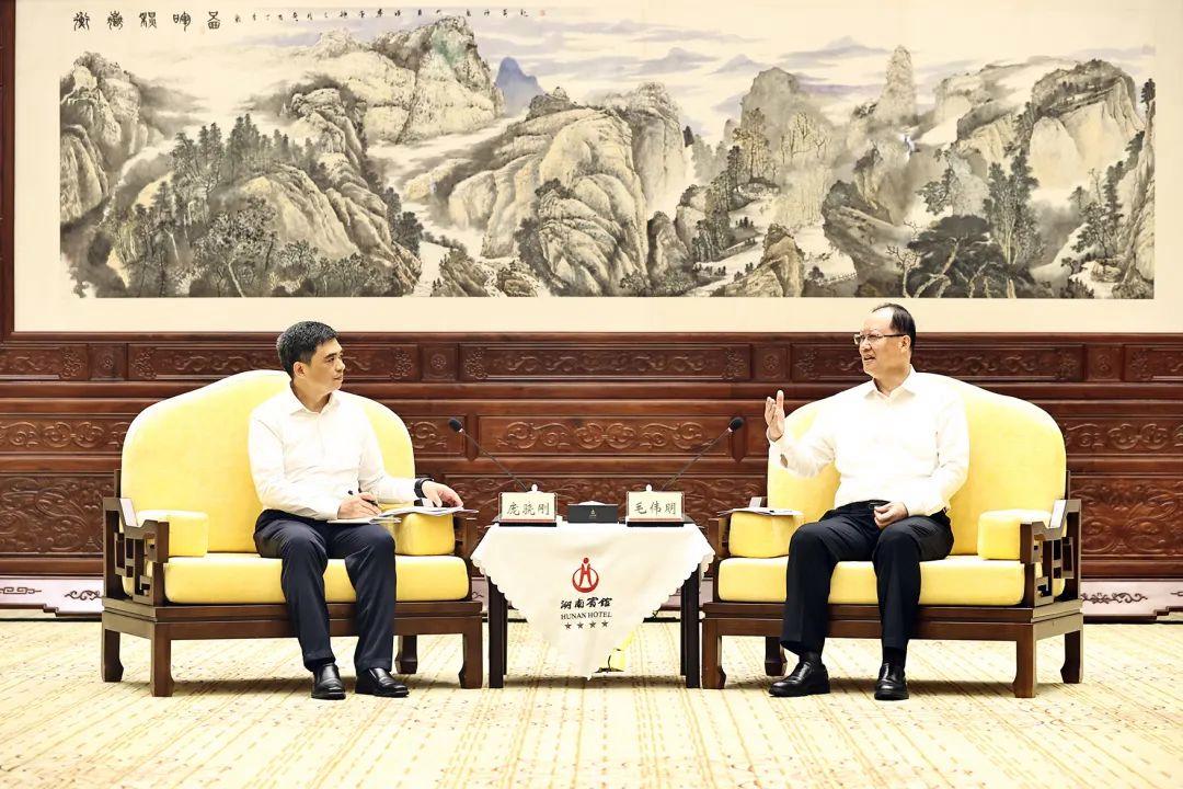 湖南省省長毛偉明與國網總經理龐驍剛會談  攜手推進新型電力系統建設